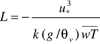 L = - u*^3 Theta / (k g wt_bar)