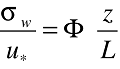 sigma_w / u* = Phi(z/L)